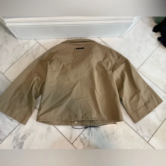 Lysse New York, khaki cropped zip up wide sleeve lightweight jacket womens Small - Picture 6 of 8